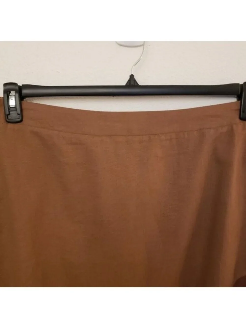 Cotton On Brown Linen Blend Mini Skirt w/ Ruffle Hem Sz16W Fits like a 20W NWT